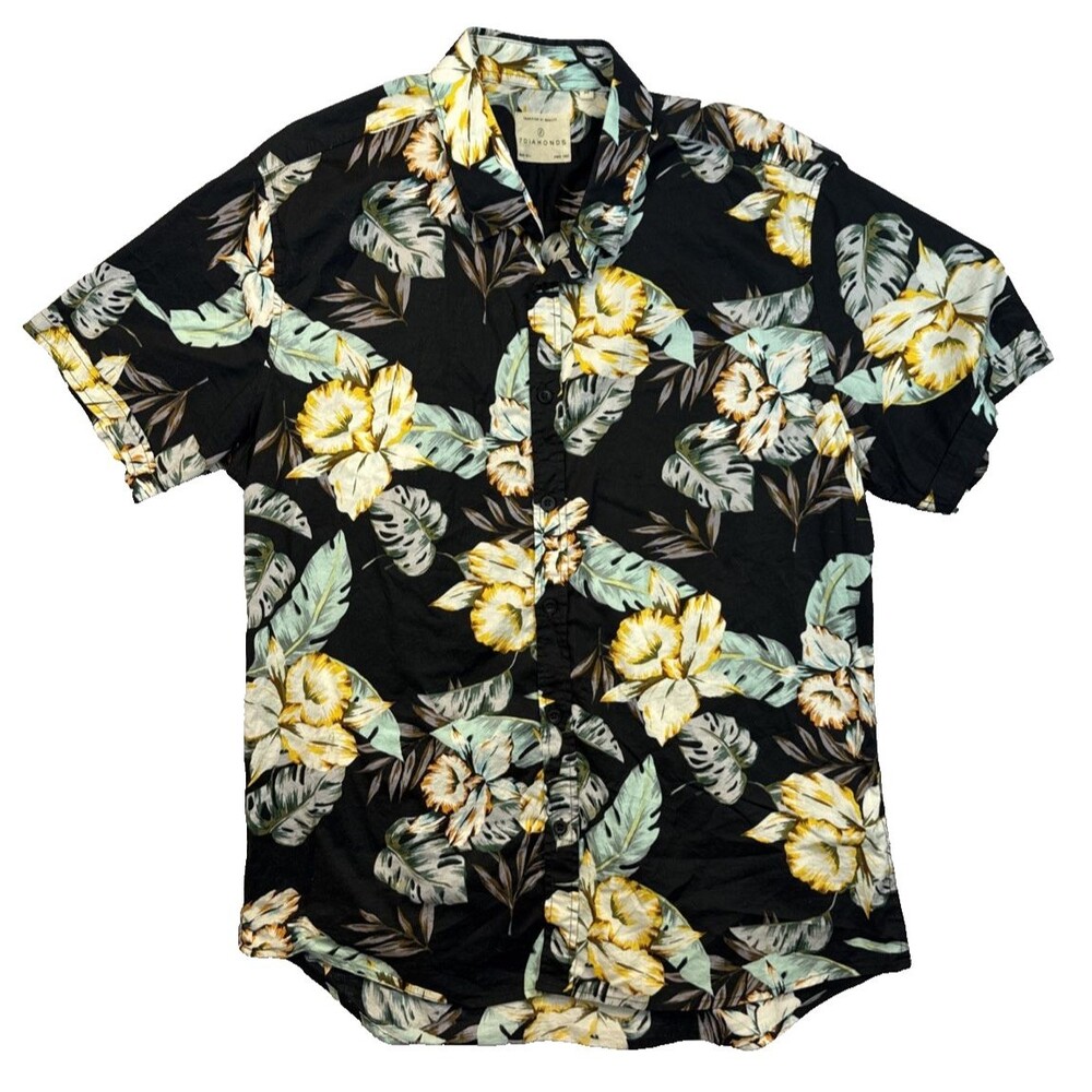7Diamonds Harbor Lights Men's M Medium Hawaiian Shirt Stretch Cotton SMK-5201 - Picture 2 of 8